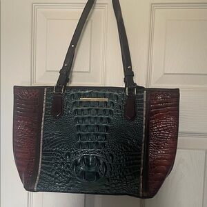 Brahmin Elegant Crocodile-Embossed Tote Bag